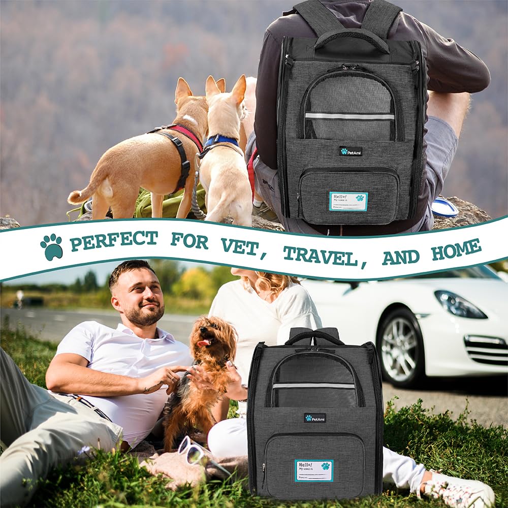 PetAmi mochila para perros y gatos en poliéster 600D.