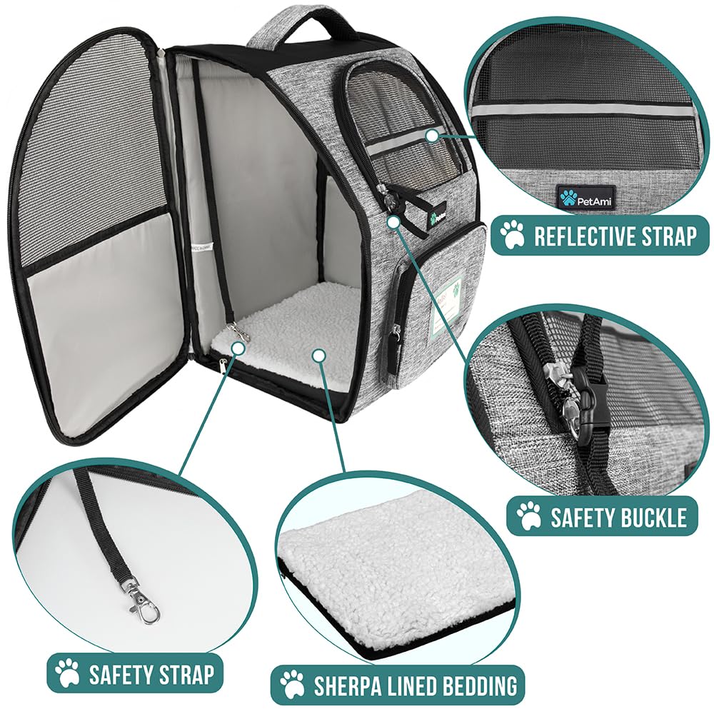 PetAmi Mochila Portamascotas ventilación de malla: flujo de aire y visibilidad
