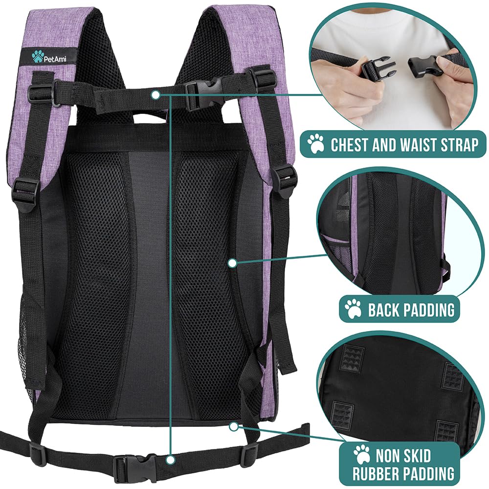 PetAmi mochila portapet acolchado en espalda para mayor confort