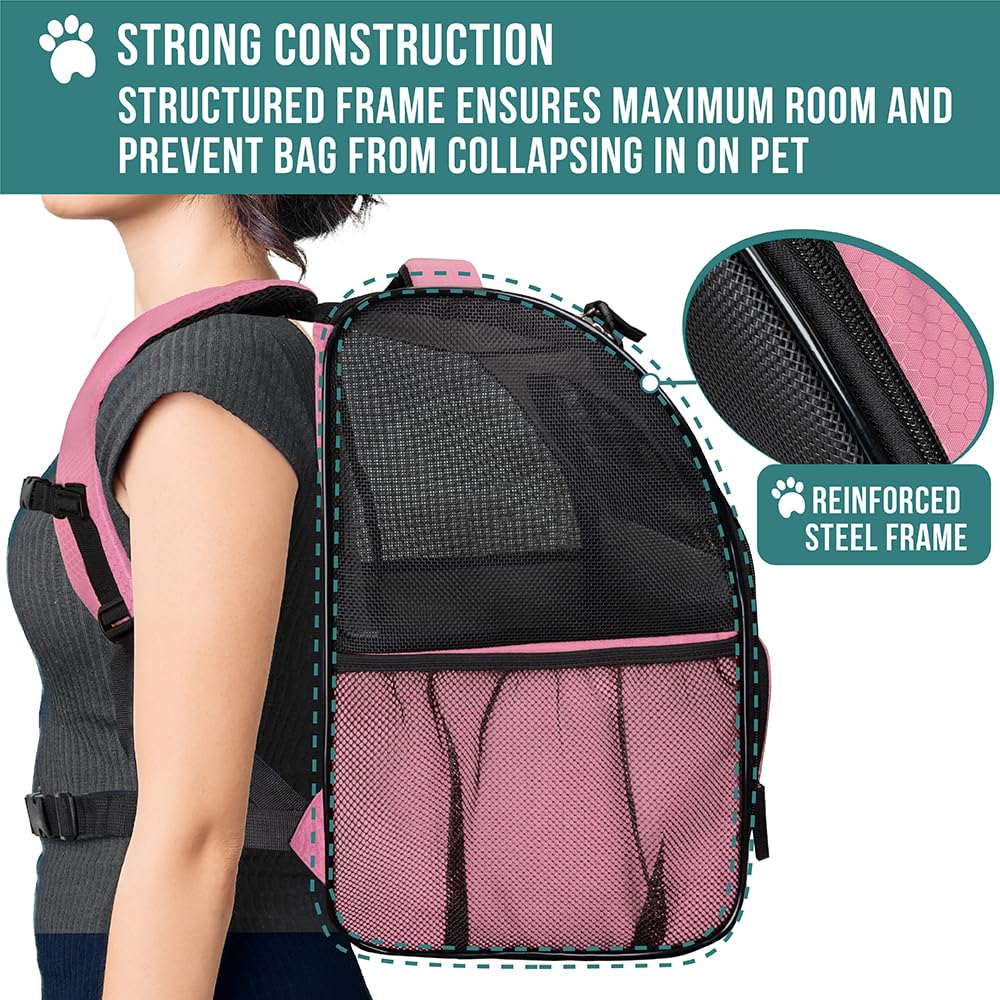 PetAmi mochila transporte perro-gato espalda-acolchada mayor comodidad