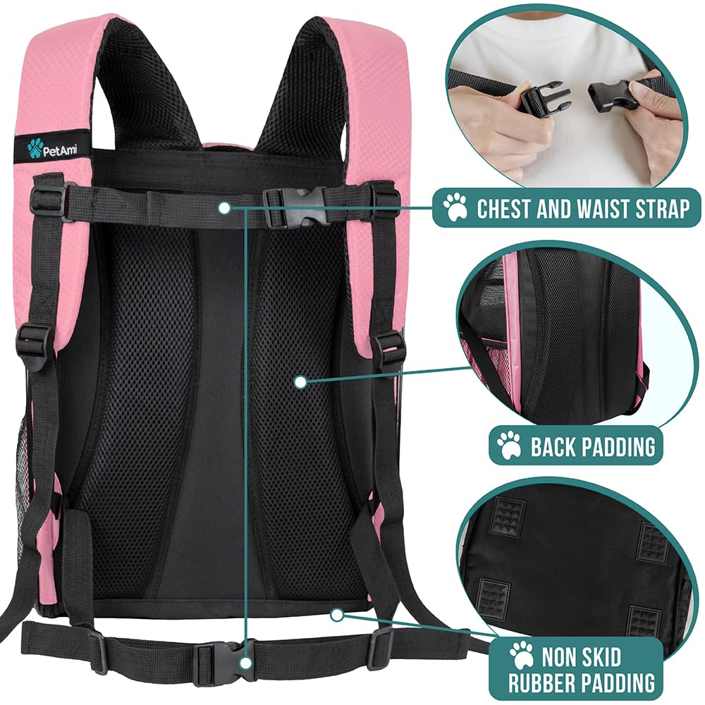 PetAmi mochila transporte perro-gato aprobada-aerolineas para viajes seguros