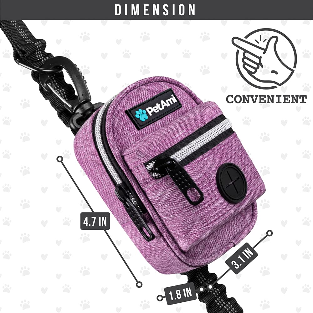 Pochette avant zippée PetAmi pour rouleaux de sacs