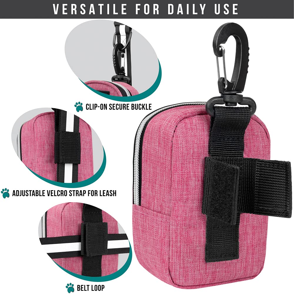 PetAmi pochette-sport-chien avec fermeture zippee: rangement organisé pour friandises et clés.