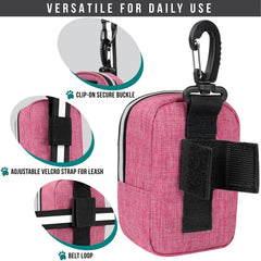 PetAmi pochette-sport-chien avec fermeture zippee: rangement organisé pour friandises et clés.