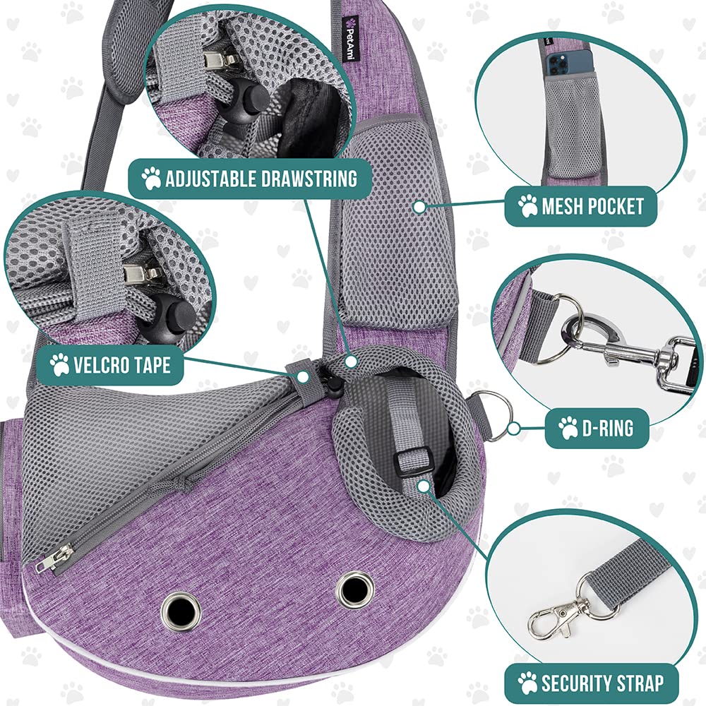 Portador PetAmi con malla ventilada, flujo de aire para mascota confortable.