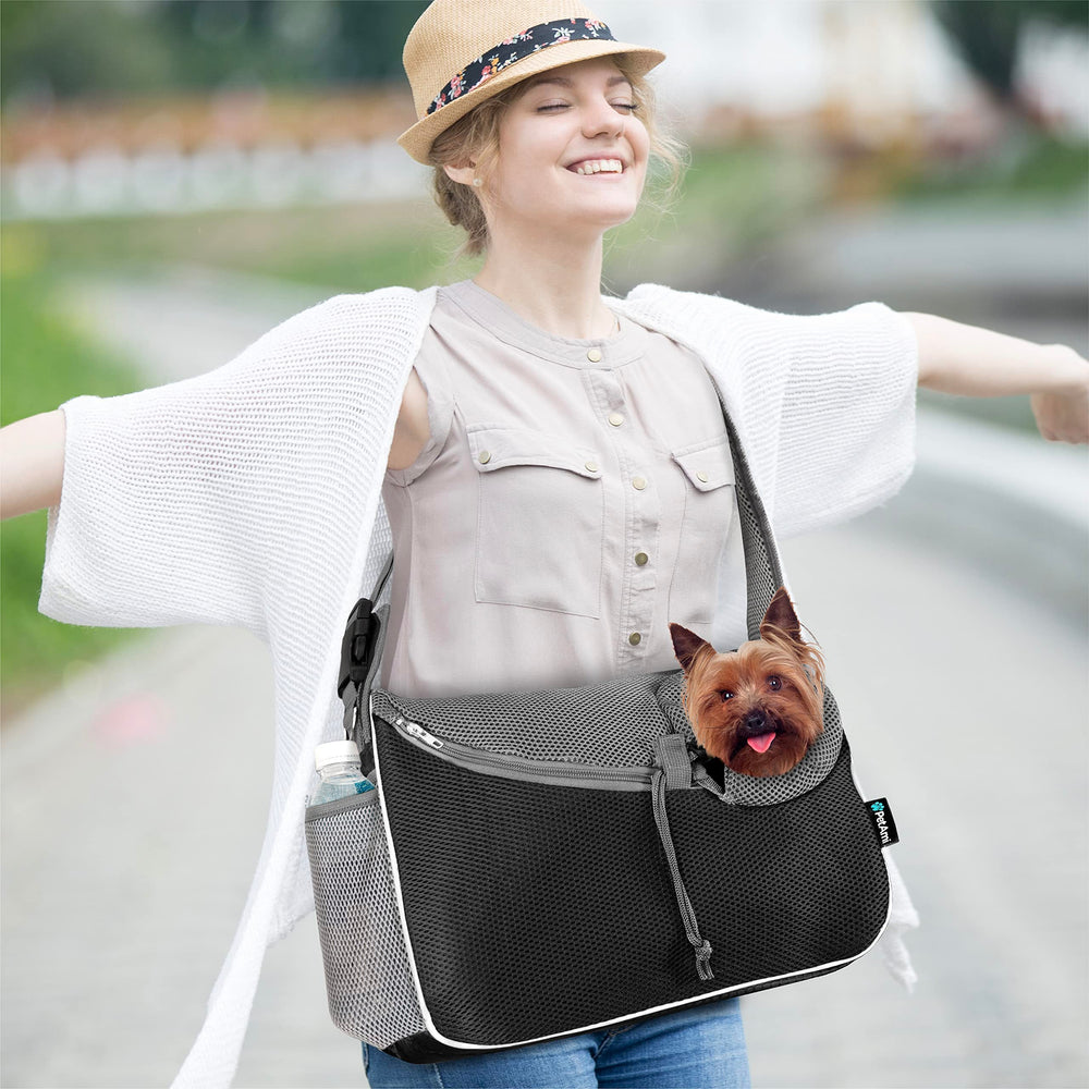 PetAmi Sling Carrier, cama sherpa removible, descanso suave para la mascota
