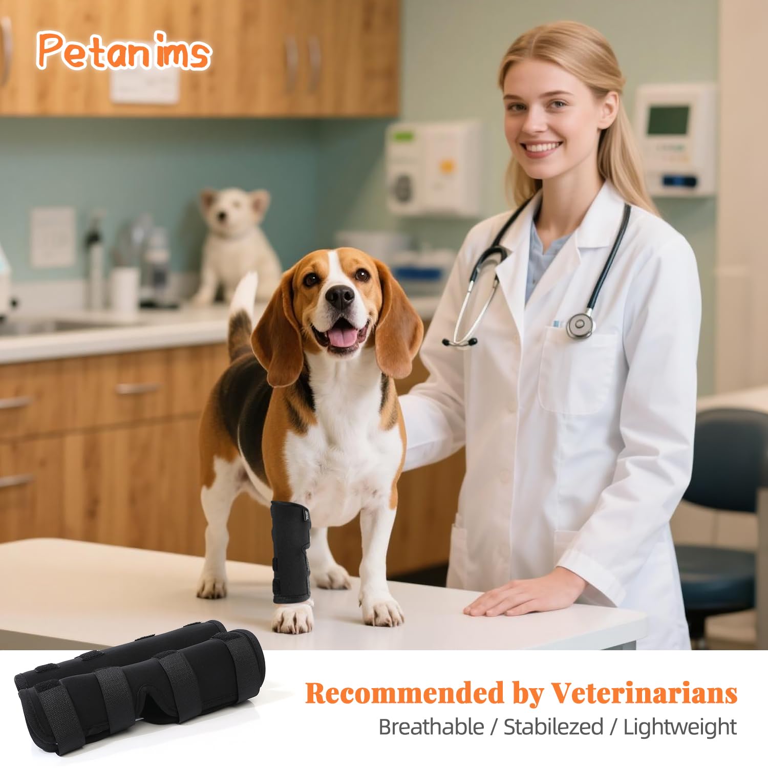 Petanims ferula frontal talla XL, soporte blando para perros grandes.
