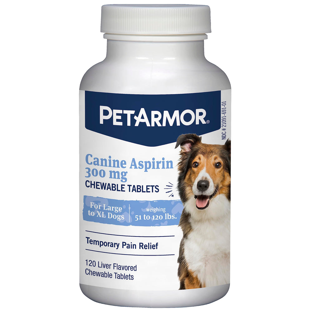 PetArmor Aspirin para perros: bote de tabletas sabor hígado para alivio temporal de molestias en perros