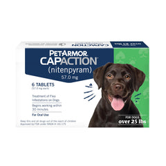 PetArmor CapAction tableta rápida para perros, inicia acción en 30 minutos contra pulgas.