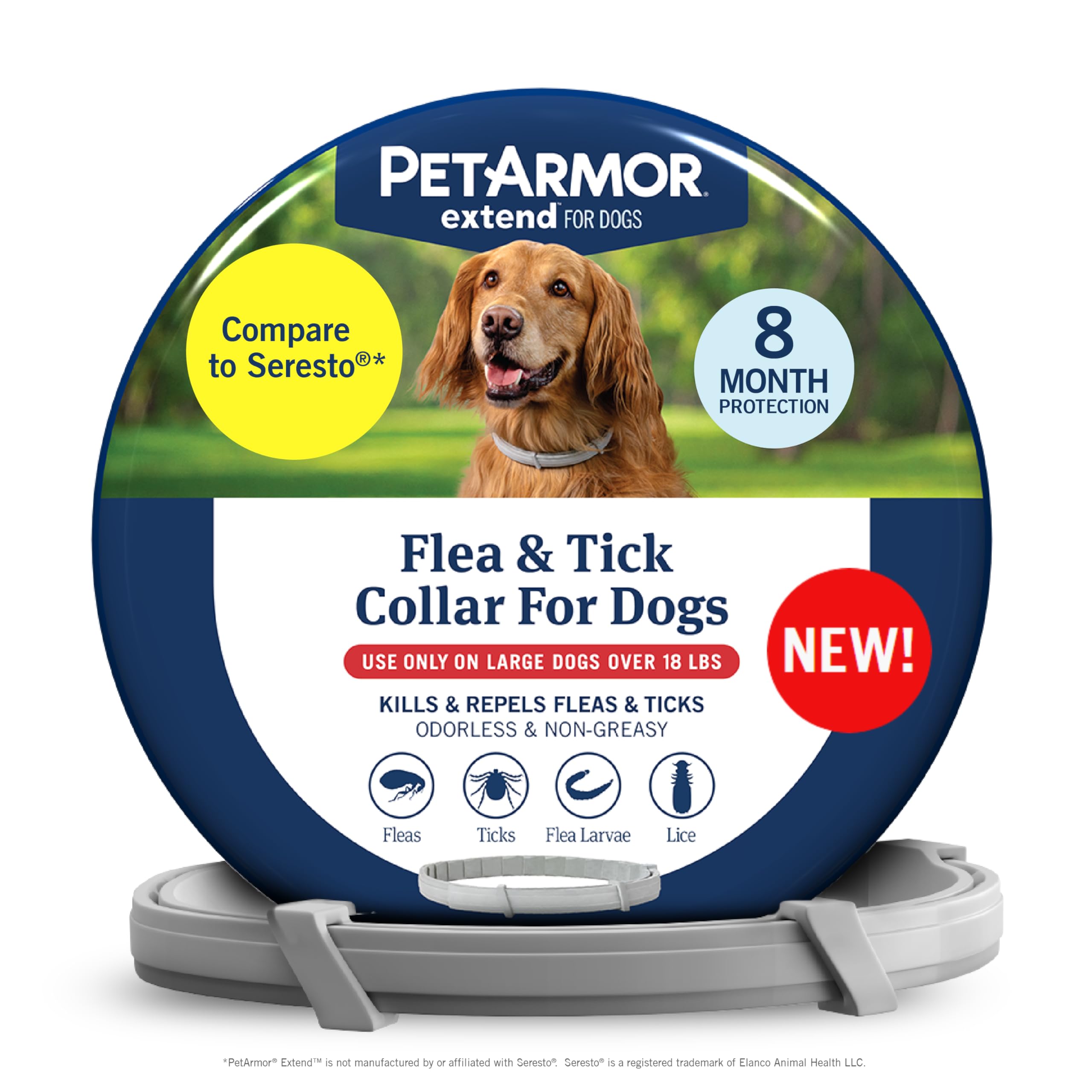 PetArmor Extend collar para perros grandes ofrece protección prolongada contra pulgas y garrapatas.