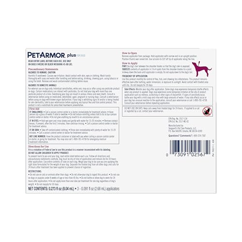 PetArmor Plus: tres dosis para perros de 45-88 libras.