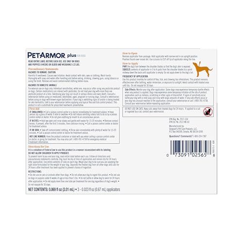 PetArmor Plus: instrucciones simples para uso seguro.
