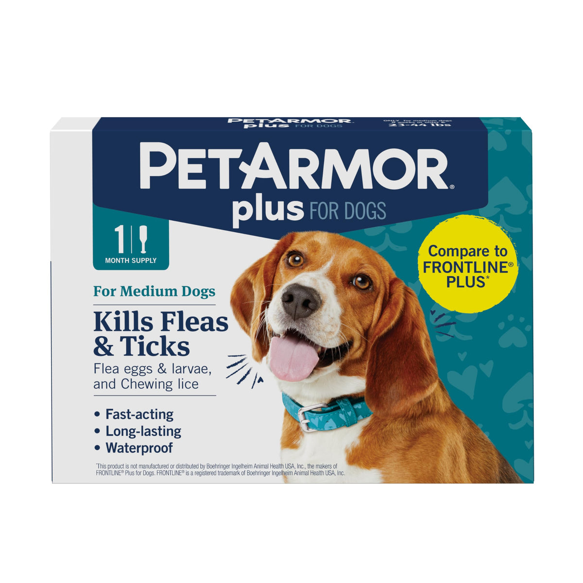 PetArmor Plus para perros: aplicación tópica para pulgas y garrapatas, protección duradera.