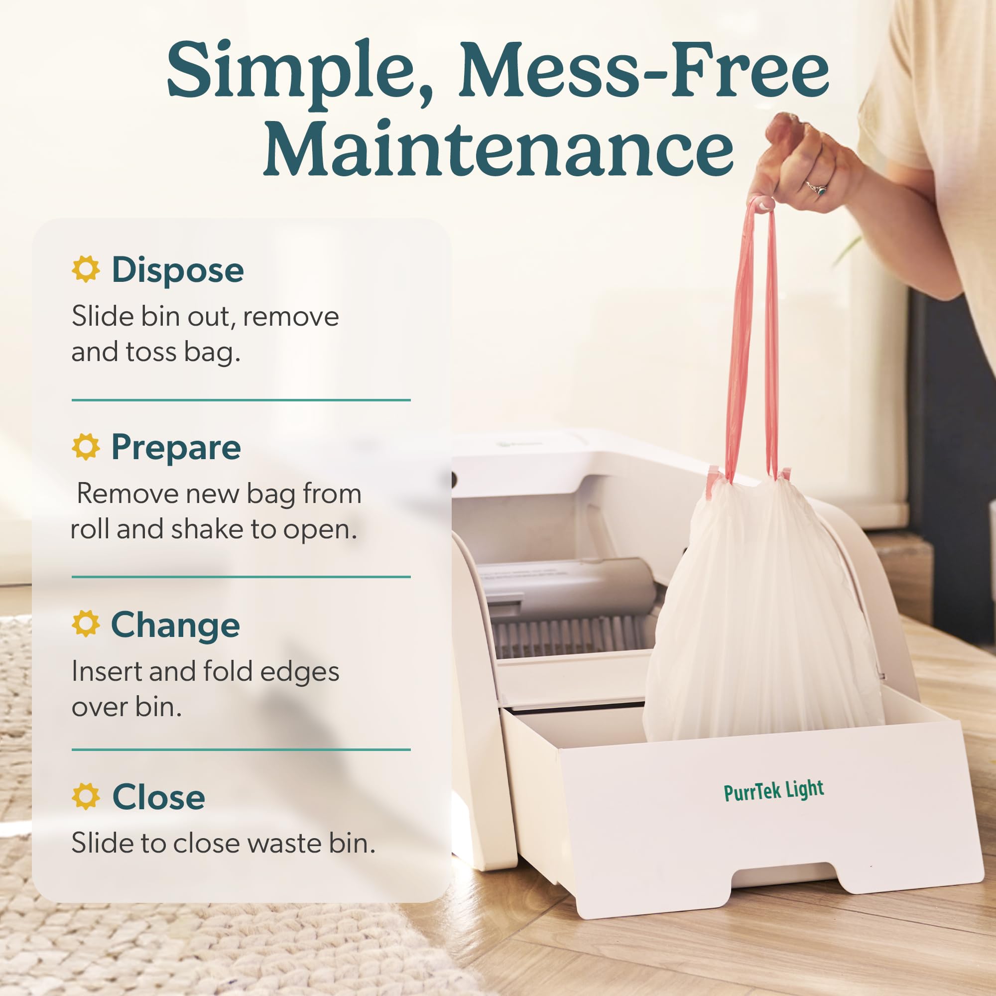 PetCove: control de olores con bolsas de carbón para áreas limpias.