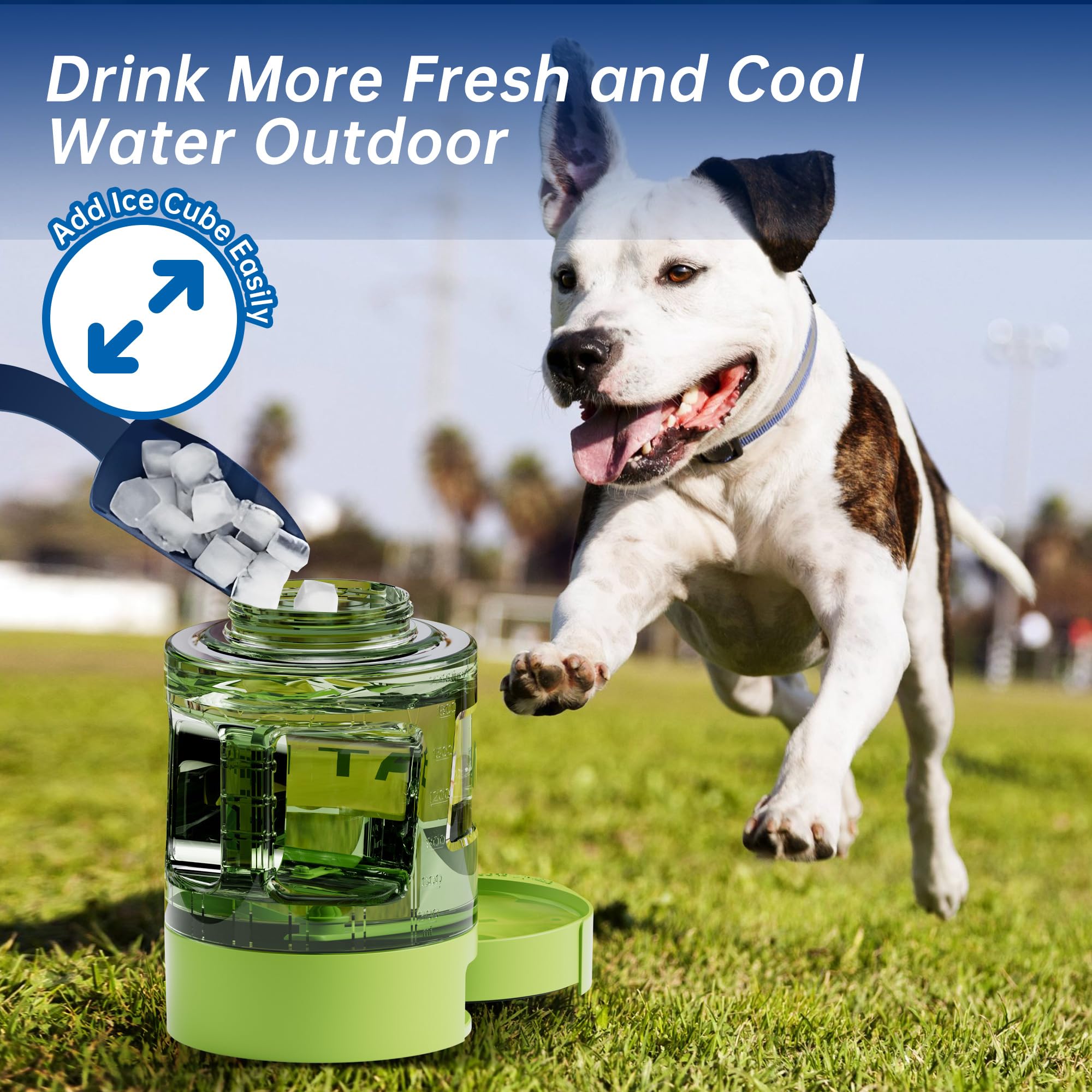 PETDOTT dispensador de agua para perros 77oz, botón rojo para dispensar agua rápidamente.