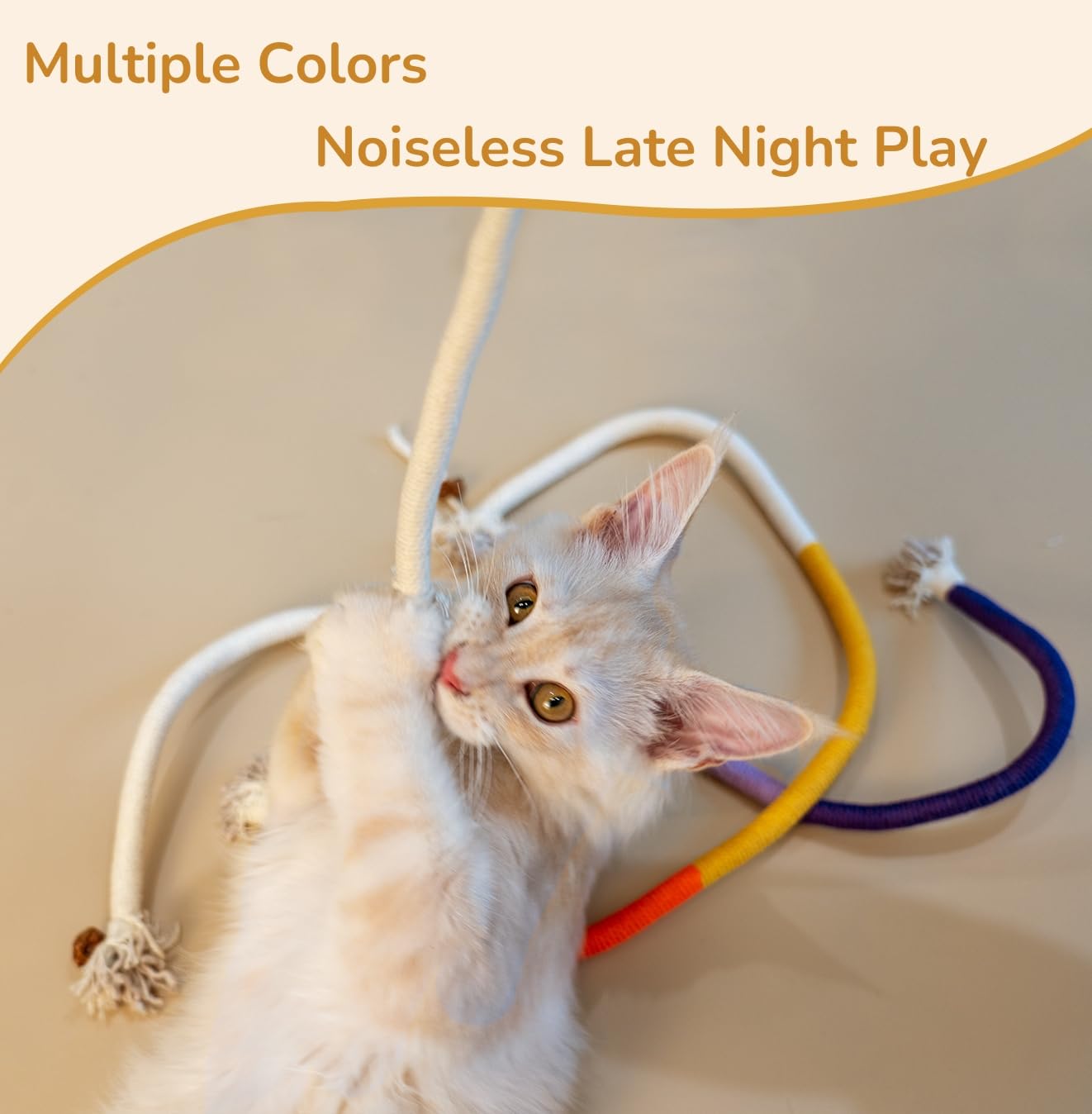 Petelligent Set de 3 juguetes cuerda, perfecto para gatitos curiosos.