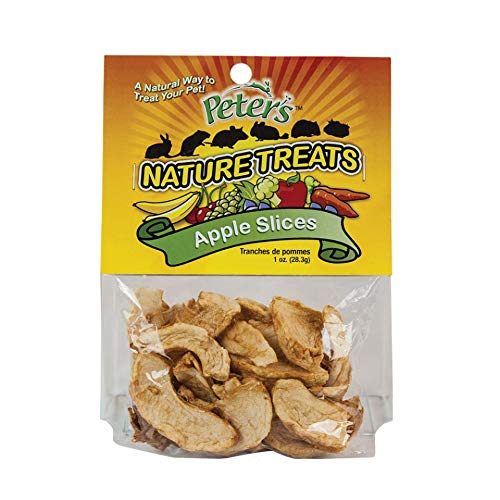 Peters rodajas de manzana para pequeños animales, una onza, snack sabroso y natural