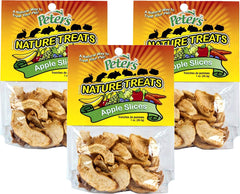 Peters rodajas de manzana para pequeños animales, pack 3, snack natural para roedores