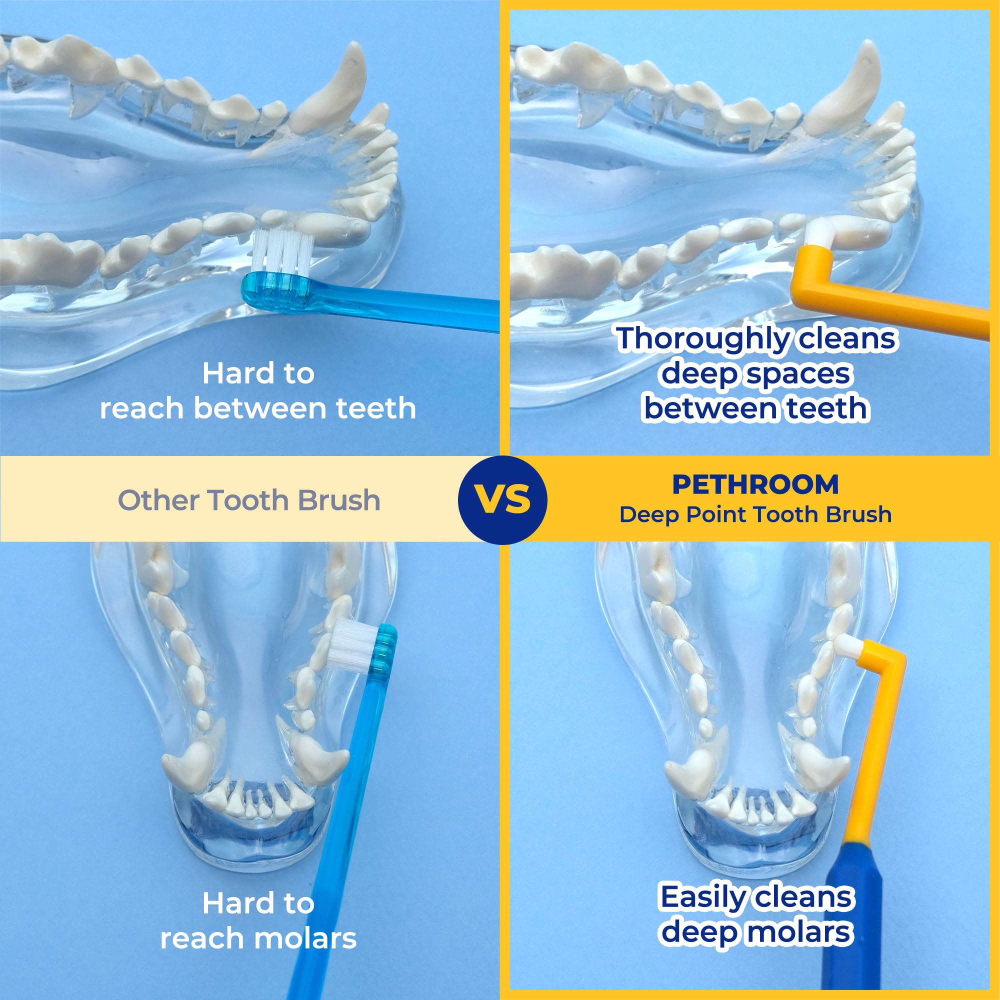 PETHROOM cepillo dental de alta durabilidad y calidad para uso diario.