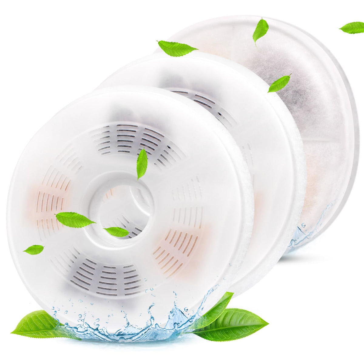 Petilog filtración de 3 capas para bebederos Catit Round, agua más limpia.