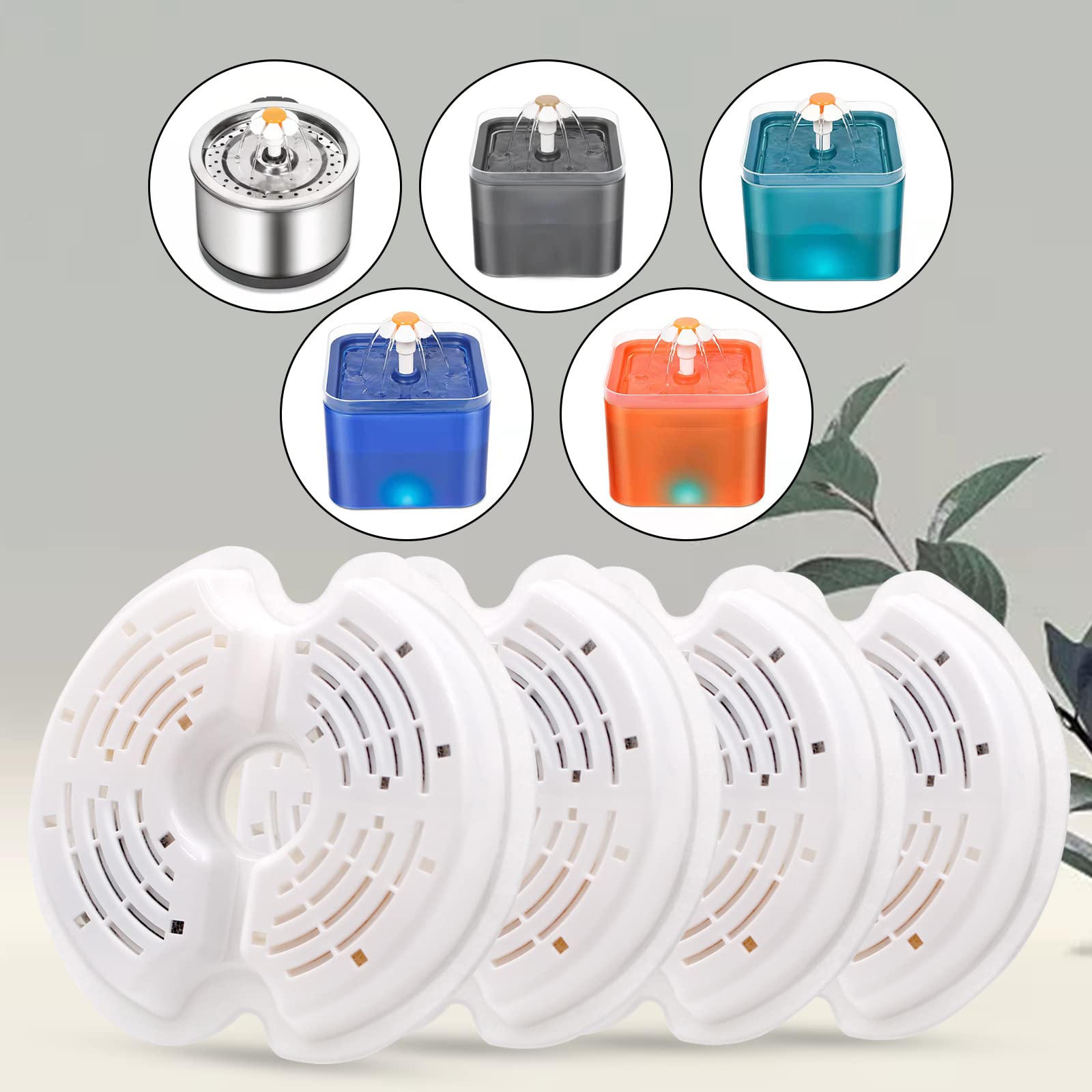 Filtro Petilog de acero inoxidable para fuente felina, uso duradero.