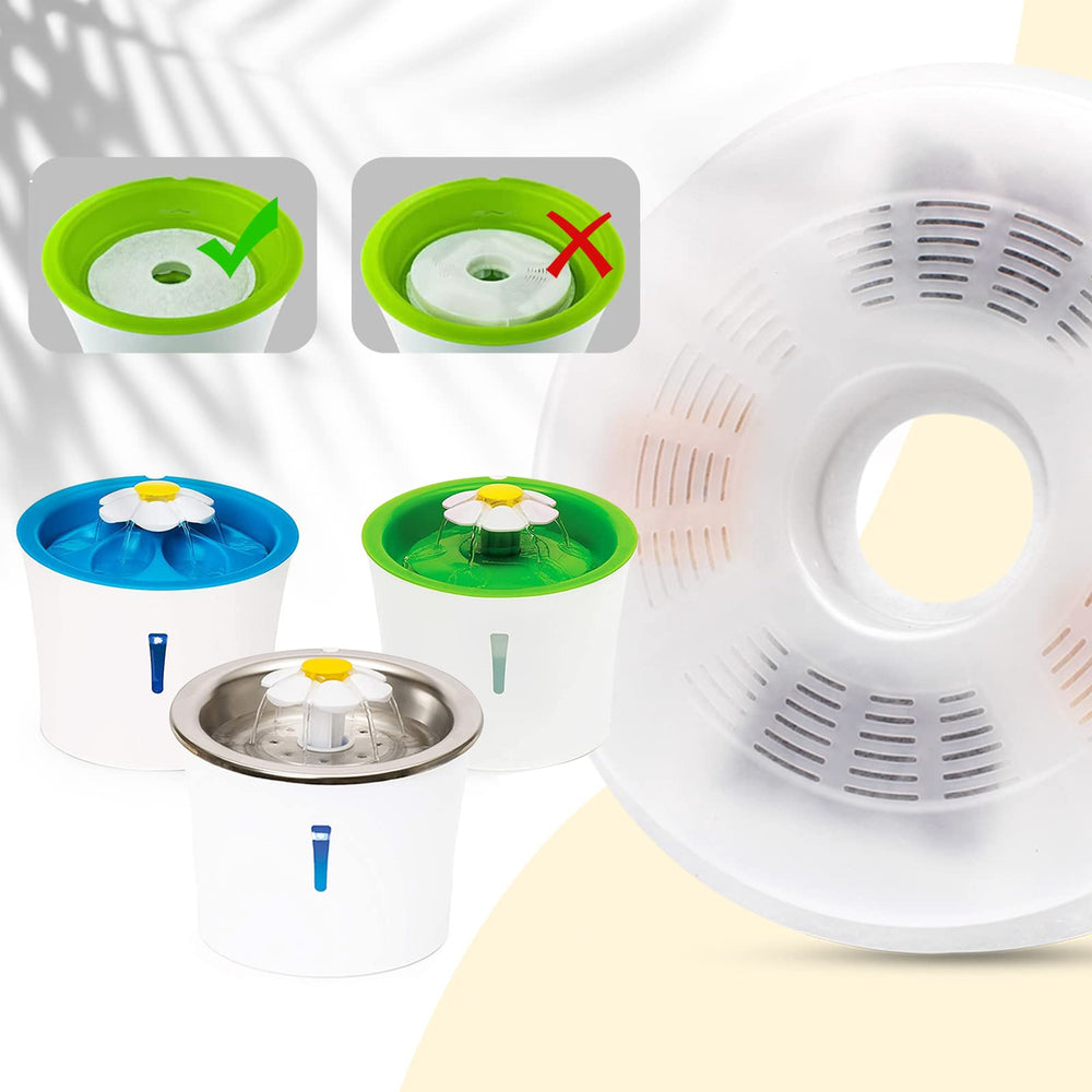 Pack de 6 filtros Petilog para fuentes de gatos listos para instalación