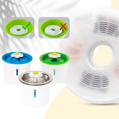 Pack de 6 filtros Petilog para fuentes de gatos listos para instalación