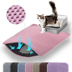 Petinstinct alfombra para arena de gato 20x14 rosa protege el suelo.