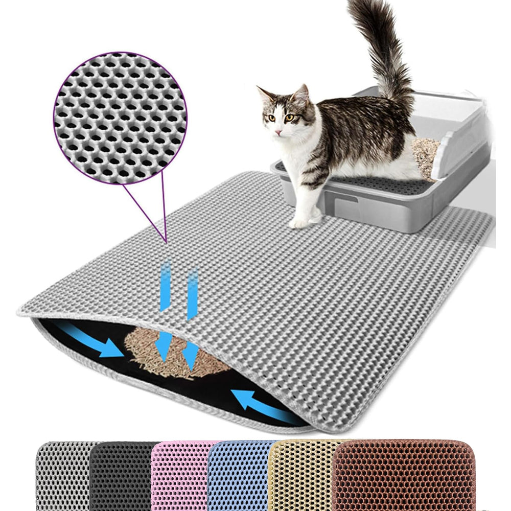 Petinstinct alfombra arenero gato XL con panal atrapa residuos y mantiene el suelo limpio.