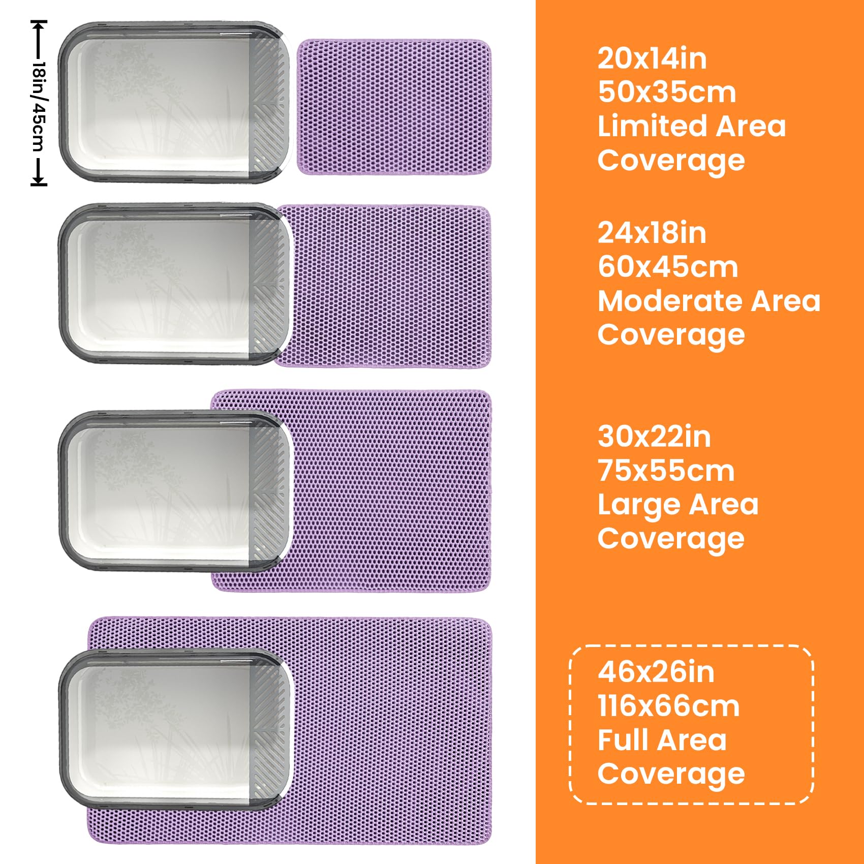 Petinstinct Alfombra XXL, color púrpura que aporta estilo al rincón de la arenera