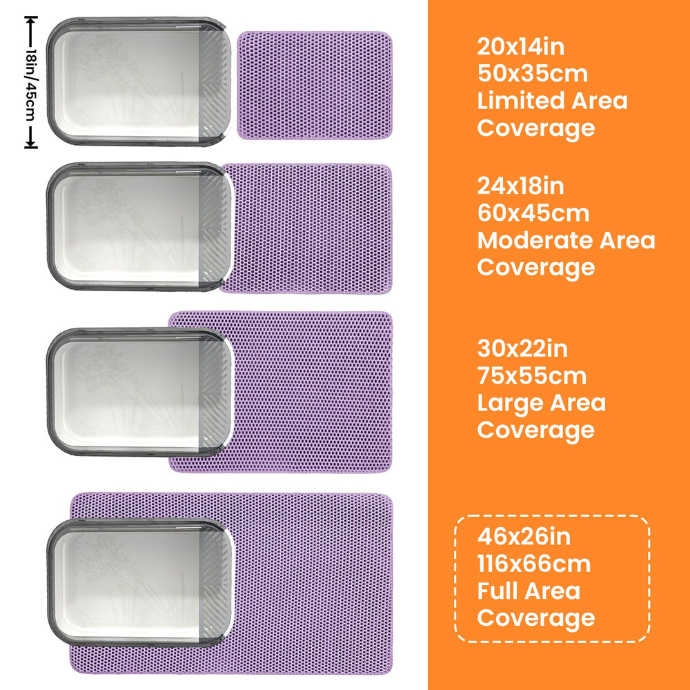 Petinstinct Alfombra XXL, color púrpura que aporta estilo al rincón de la arenera