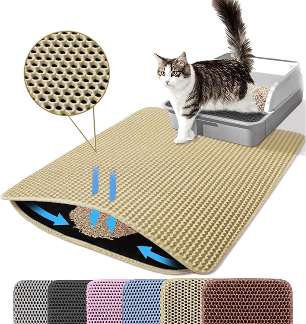 Petinstinct alfombra XXL para arena de gato 46x26, captura arena en cada paso.