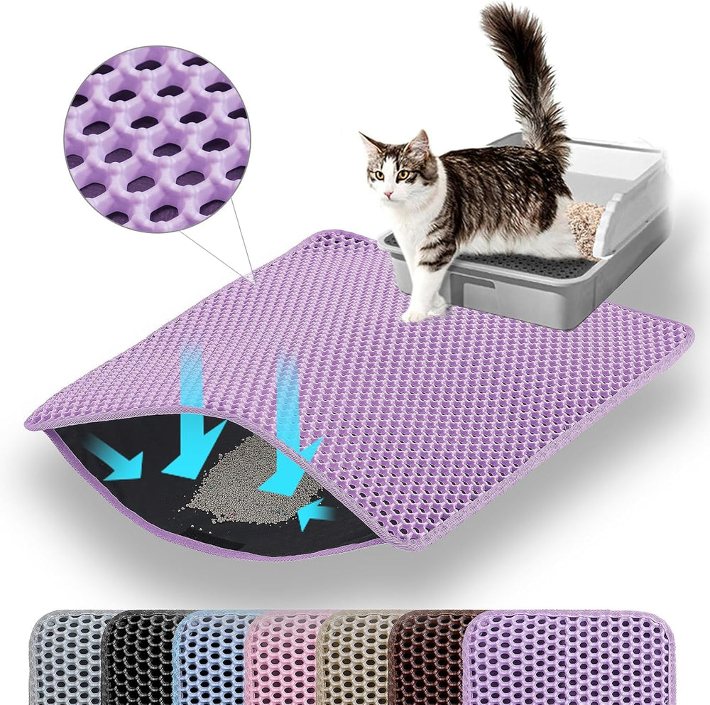 Alfombrilla Petinstinct para arena de gato 20x14 con panal doble, facilita la recogida.