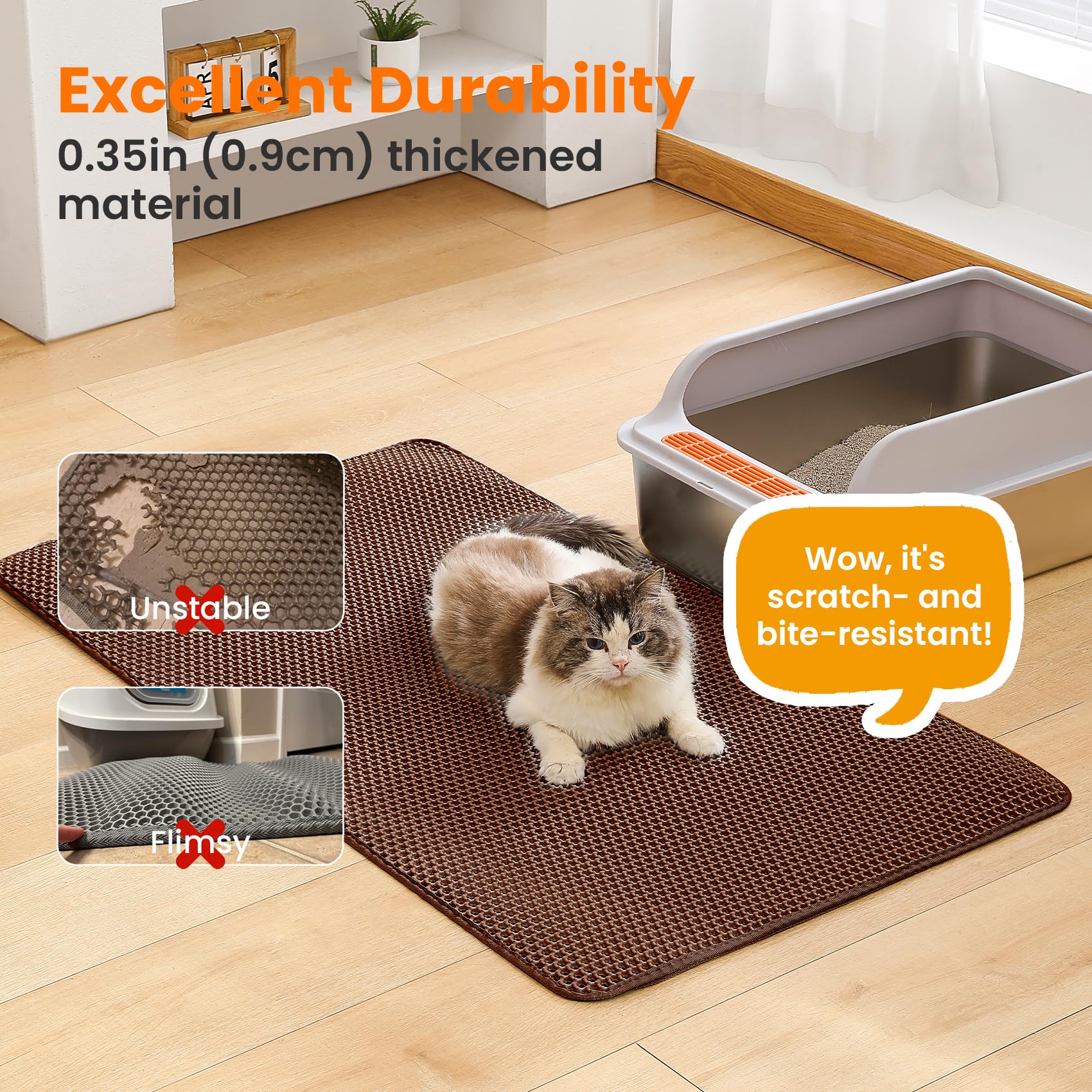 Petinstinct alfombrilla lavable, limpieza rápida con agua y aspiradora