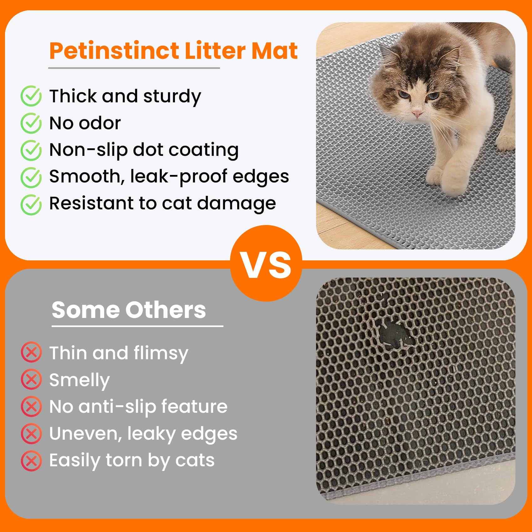 Base impermeable Petinstinct evita filtraciones y protege el suelo.