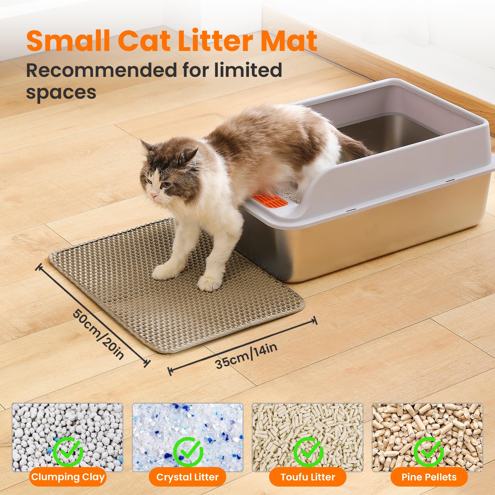 Petinstinct alfombra anti-deslizante para arena, recogida rápida