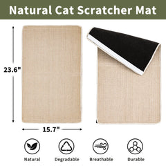 Petinstinct rasca-sisal en suelo protege muebles y ofrece juego.