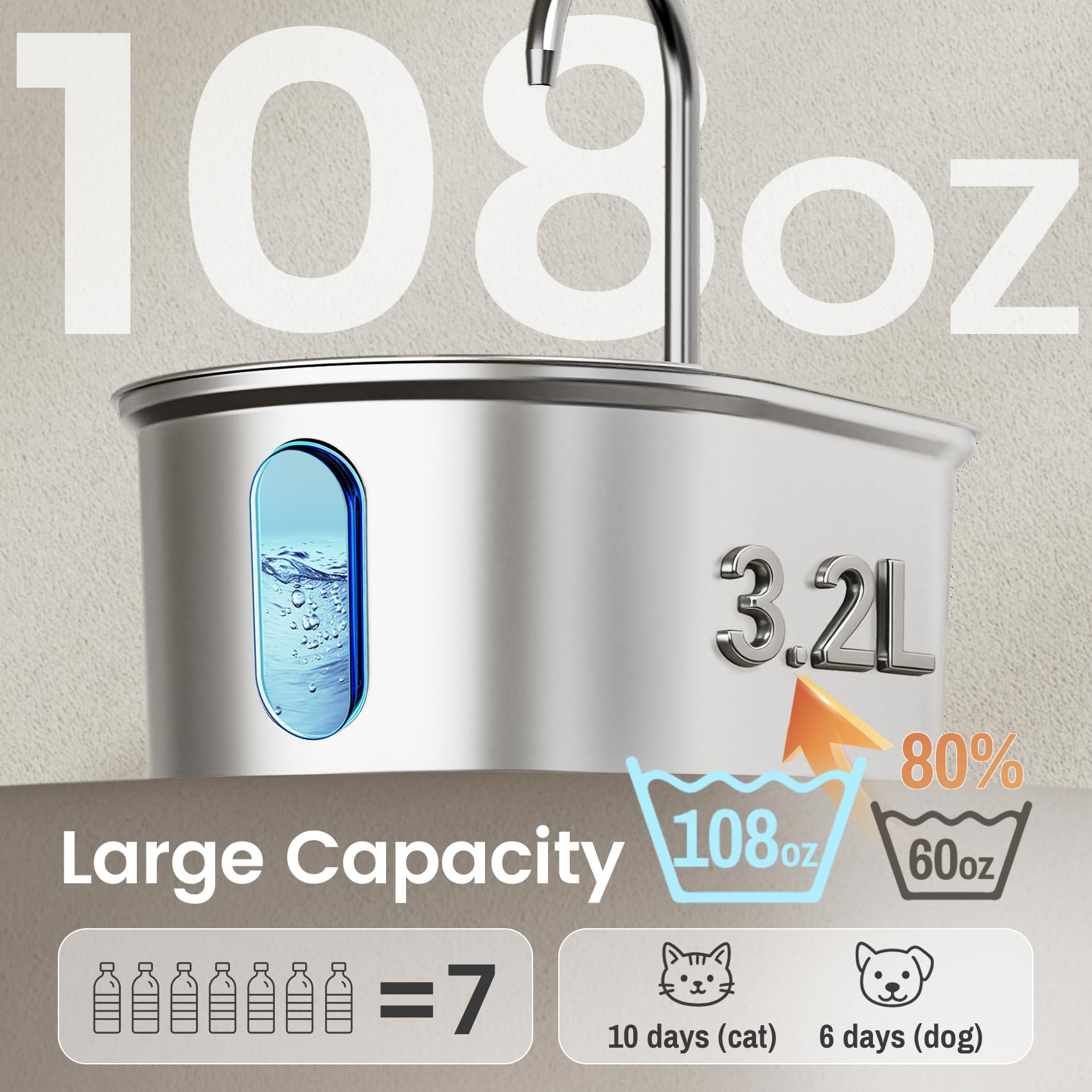 Petinstinct sistema de filtración con carbón activo y esponja para agua limpia.