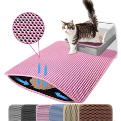 Petinstinct tapete XXL para arenero, 46x26, rosa, mantiene el suelo limpio y reduce desorden.