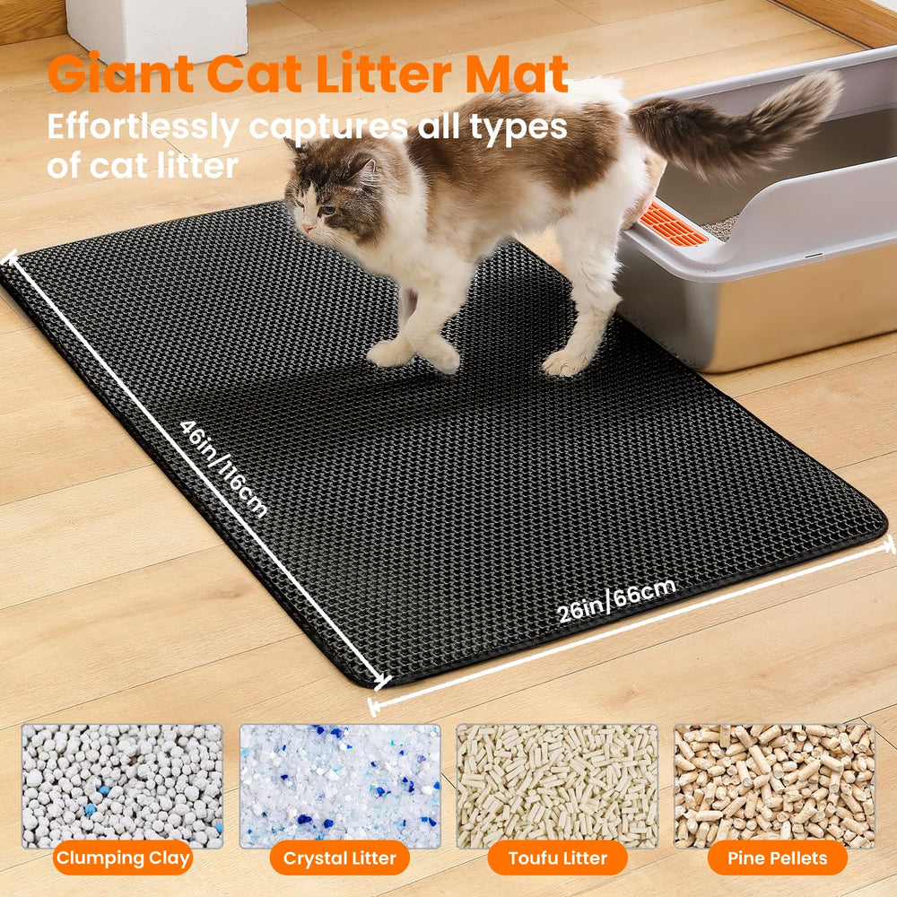 Petinstinct Tapete de doble capa con panal hexagonal que atrapa arena.