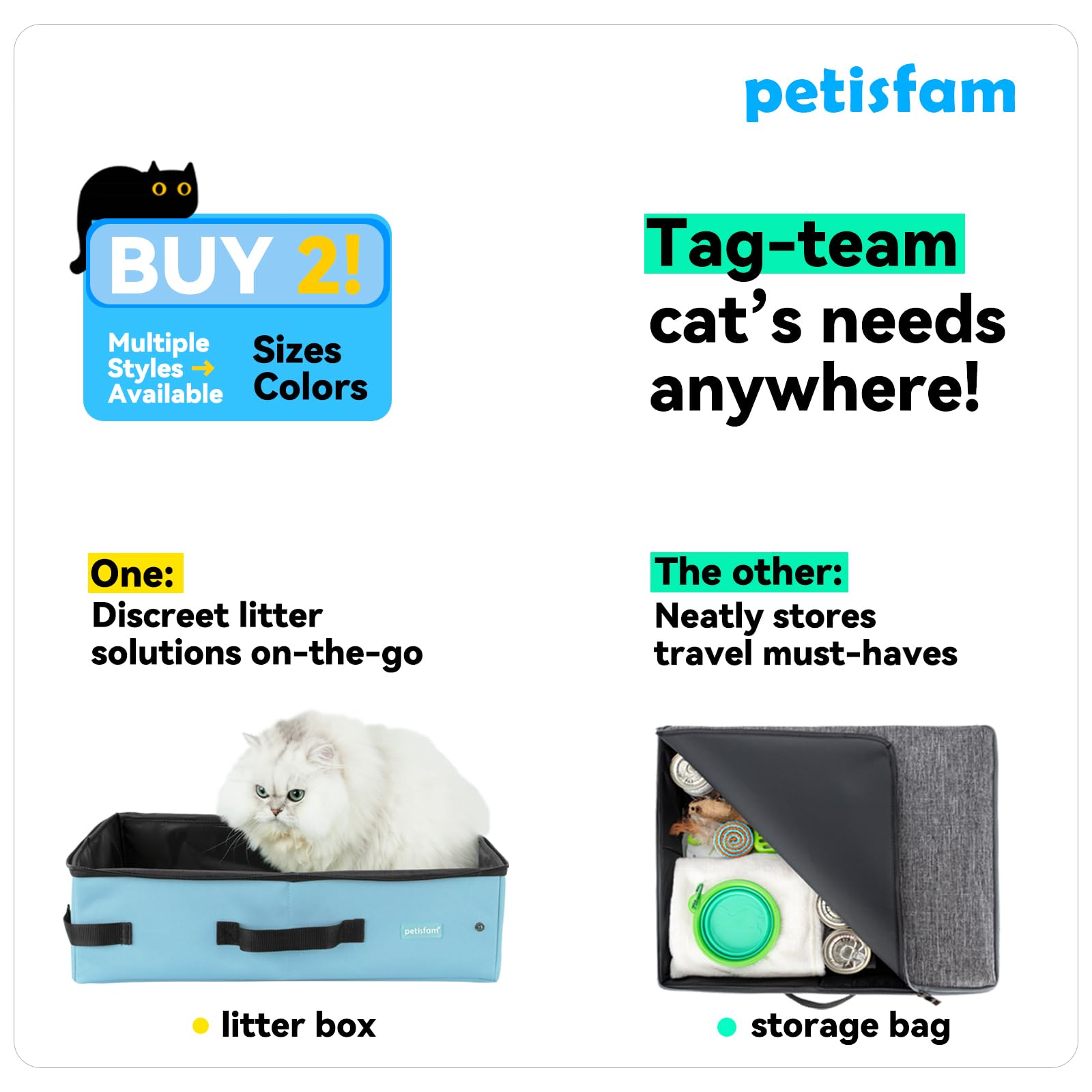 Petisfam dos en uno, funciona como bolsa de viaje y cama.