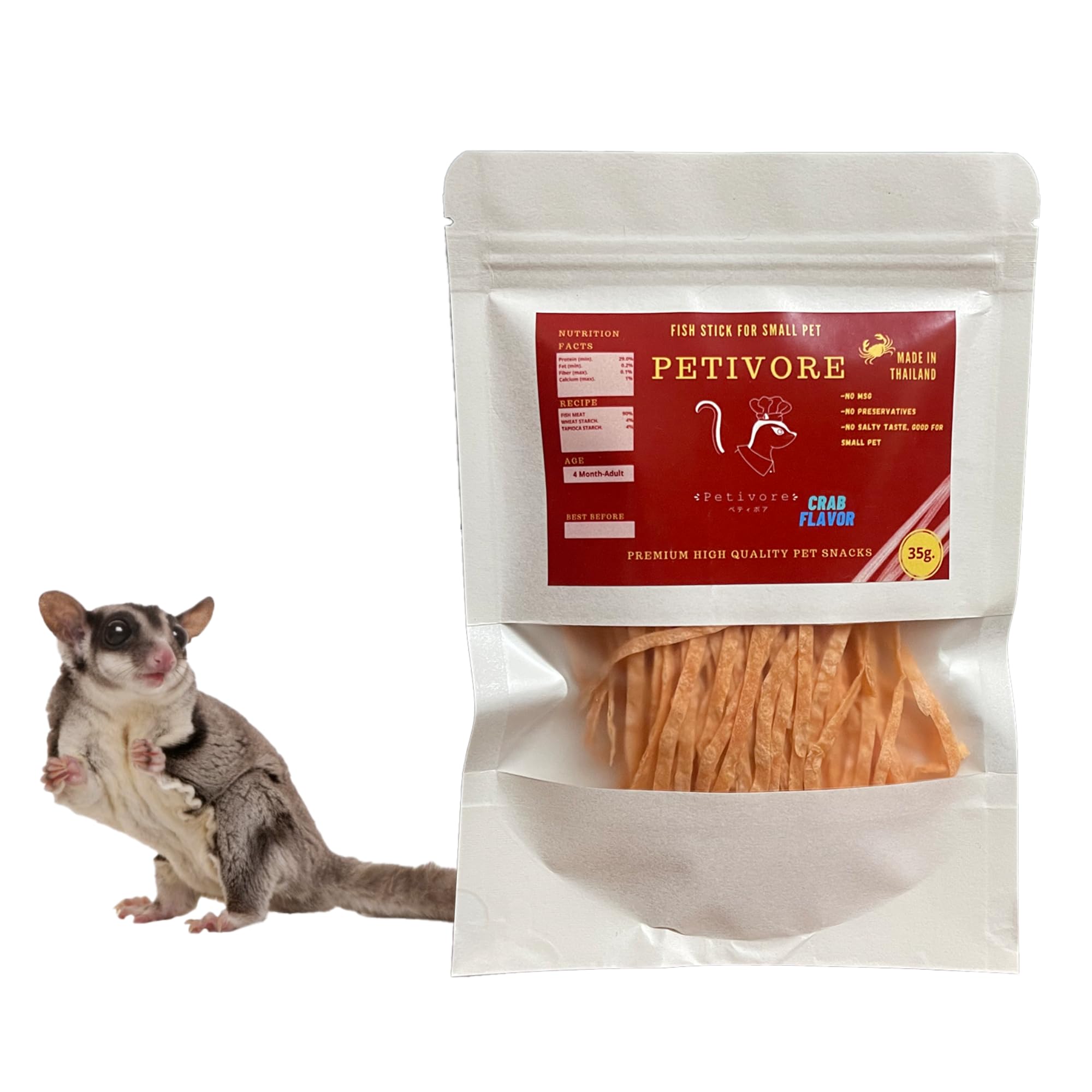 PETIVORE Sabor Cangrejo: snack de pescado real para recompensa