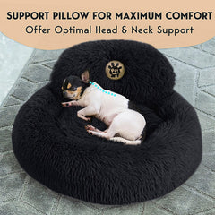 Cama donut PET JETT con almohada de soporte para cuello y cabeza.