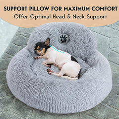 PetJett cama con pelaje sintético de lujo, suave y cálido para dormir.