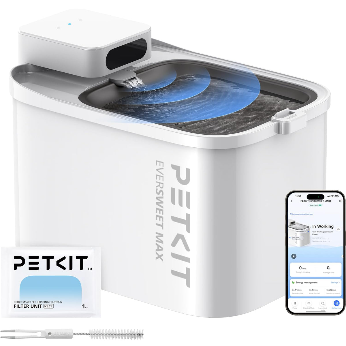 PETKIT EVERSWEET MAX bomba sin cables para colocación flexible en casa.