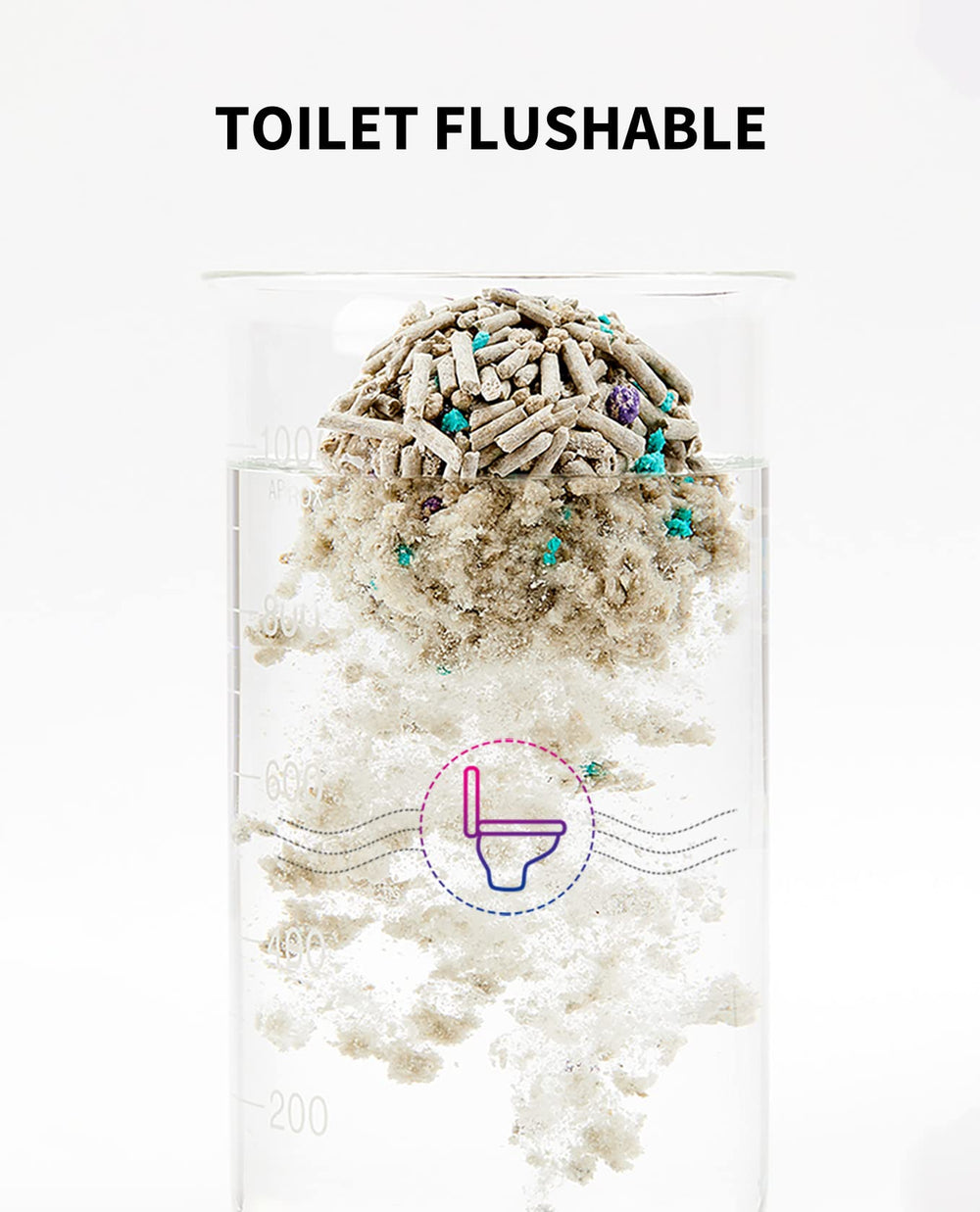 PETKIT Litter apto para inodoro, limpieza rápida mediante vertido porciones.
