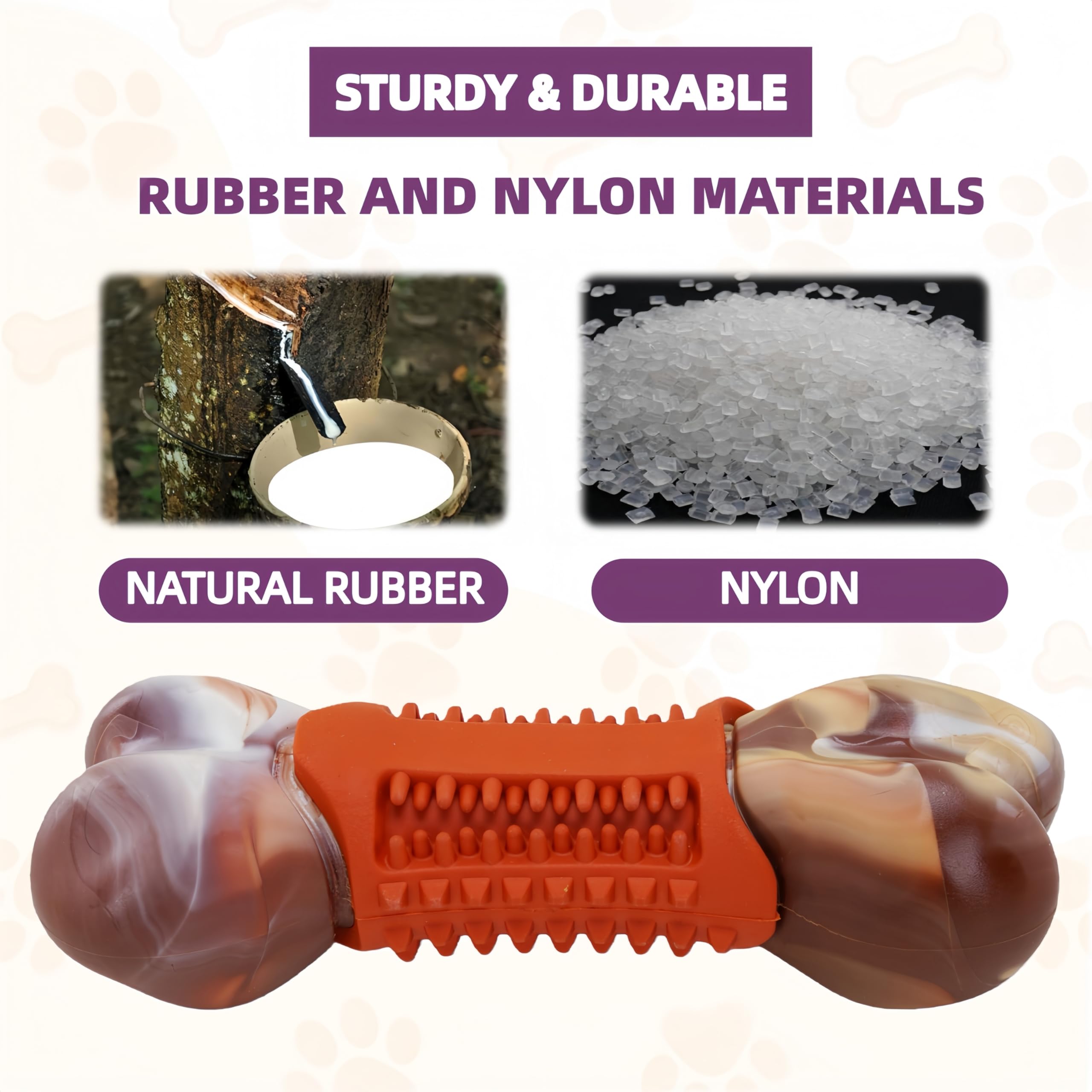 PETKN Textura nylon y goma para limpieza dental suave.