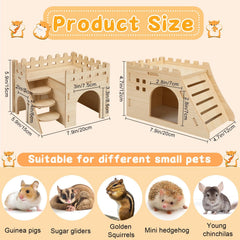 PETKNOWS refugio oculto en madera para hámster, espacio cómodo para esconderse.