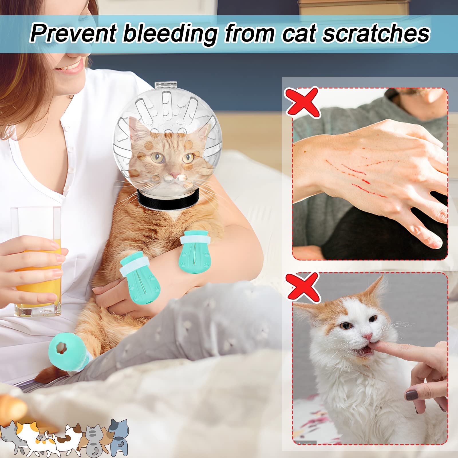 PETKNOWS protección contra mordidas y arañazos durante baño.