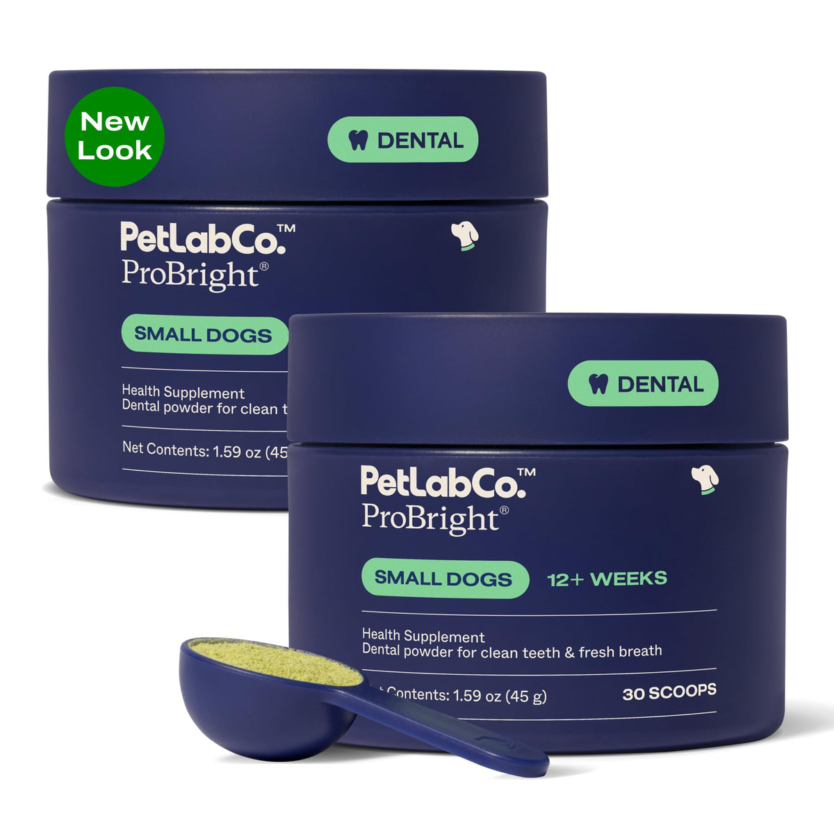 Polvo dental PetLab Co. ProBright para perros, facilita la limpieza diaria sin cepillos